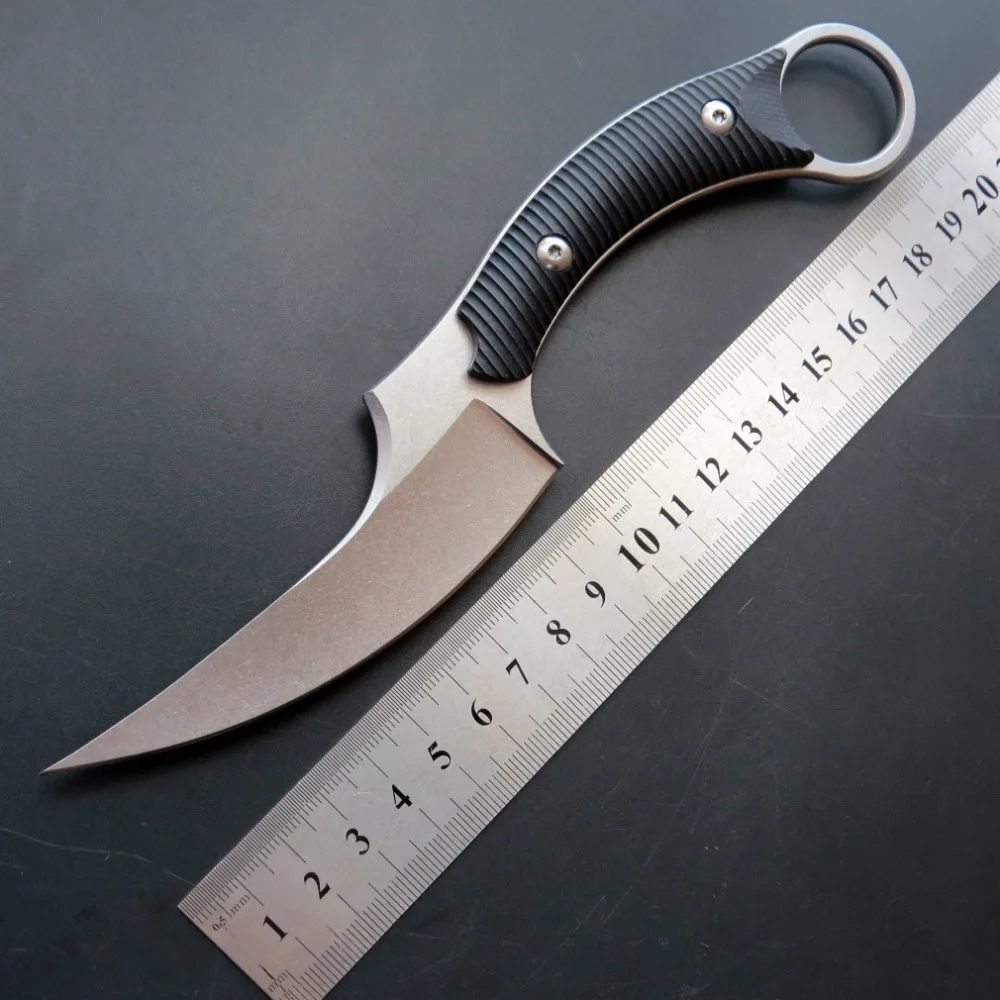 Nov Prihod C1490 naravnost Nož D2 Jekla+kamen-Pranje Površine Rezilo Prostem lov EOS Ročno Orodje noži