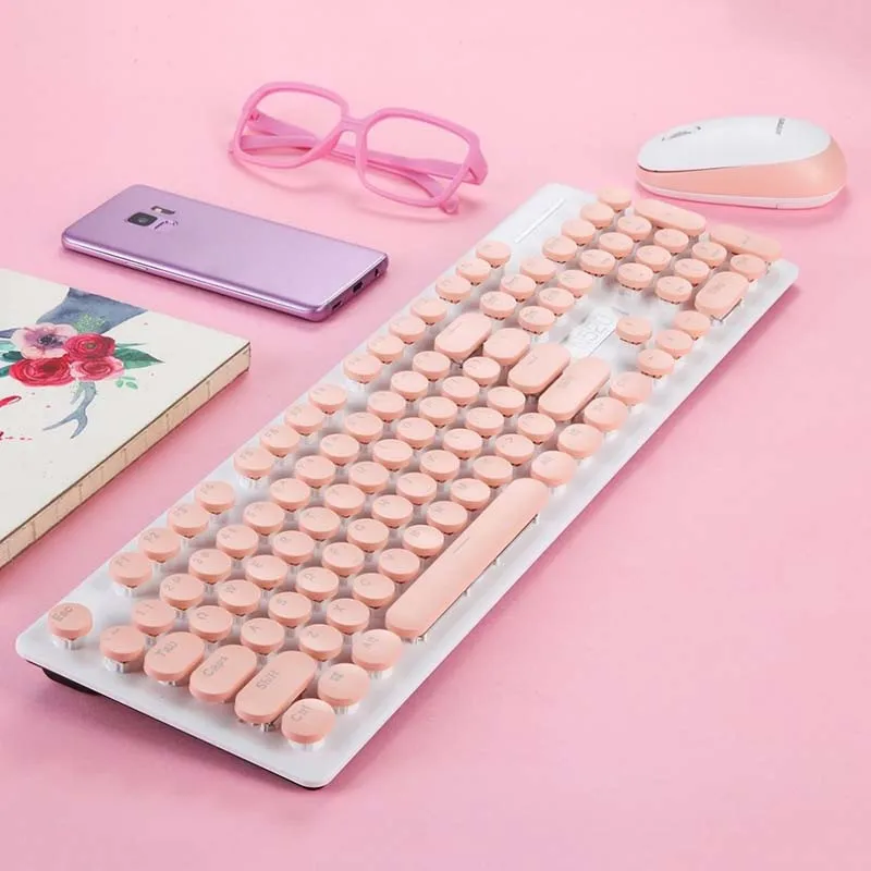 Nove Lige N520 Brezžični Punk Mehansko Ročno Tipkovnico ergonomic keyboard tipkovnica in miška igre na srečo