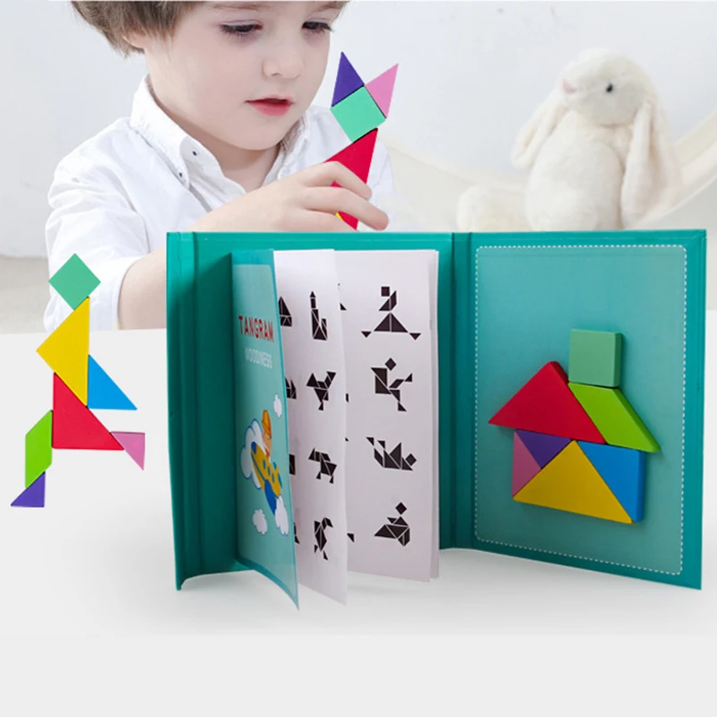 Nove Magnetne 3D Sestavljanke Jigsaw Igre Tangram Montessori Učenje Izobraževalni Risalno Desko Igrače Darila Za Otroke Draži Možgane