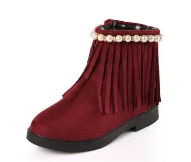Nove prišel Jeseni mode pozimi škornji za dekleta otrok ravno čevlji zip rdeča črna gleženj otrok čevlji velikost 26-37