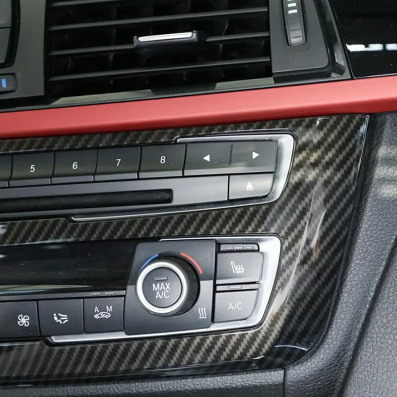 Ogljikovih Vlaken Barve Konzole CD Plošči Dekoracijo Okvir Pokrova Trim Nalepke Za BMW 3 4 Serije 3GT F30 F32 F34 Notranja Oprema