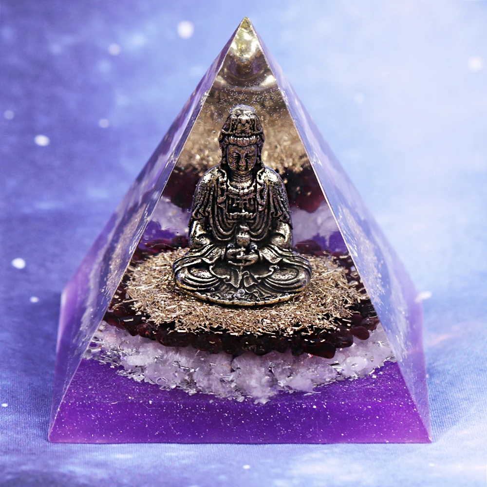 Orgonite Čakro Energijsko Piramido Buda Joga Meditacija Okraski Kristalno Smolo Obrti EMF Varstvo Lucky Kamen Budistični Nakit