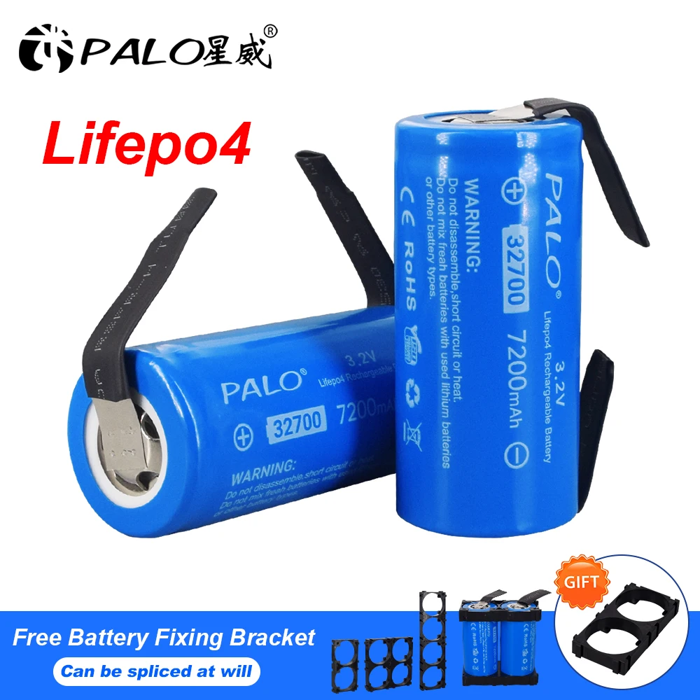 PALO 7200mAh 3.2 V baterijo 32700 LiFePO4 Baterije 35A Neprekinjeno Odvajanje Največ 55A Visoko zmogljiva baterija+DIY Nikljeve plošče,