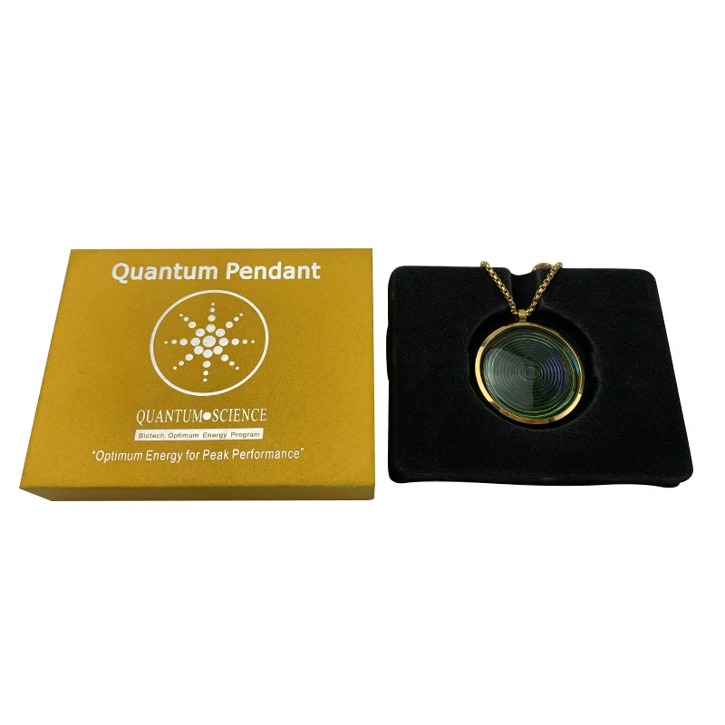 Quantum Alfa Spin Steklo Obesek Ogrlica z Energijo Mini Bio Disk
