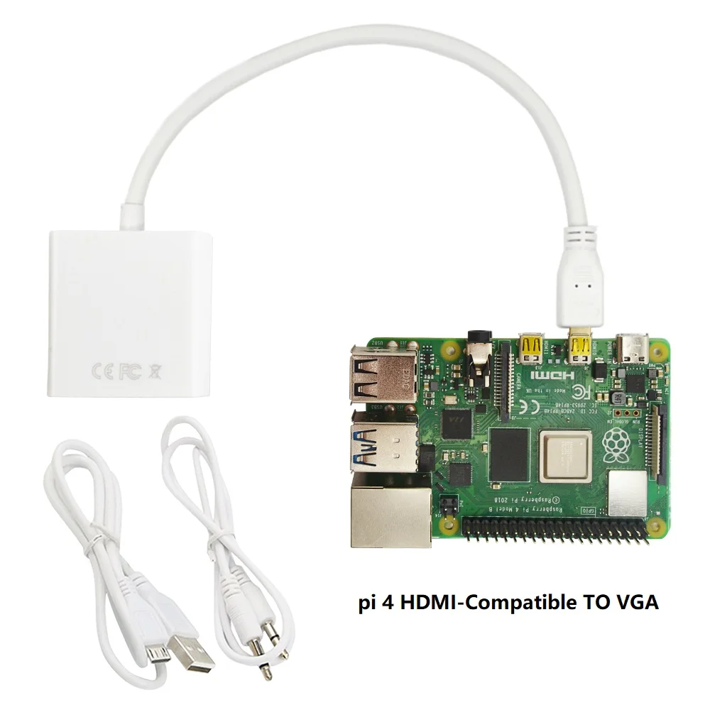 Raspberry pi 4micro HDMI je Združljiv VGA adapter S podatkovnim kablom USB in z Avdio Pristanišče, kabel za Računalnik,Namizni računalnik,Prenosni računalnik,RAČUNALNIK,Monitor