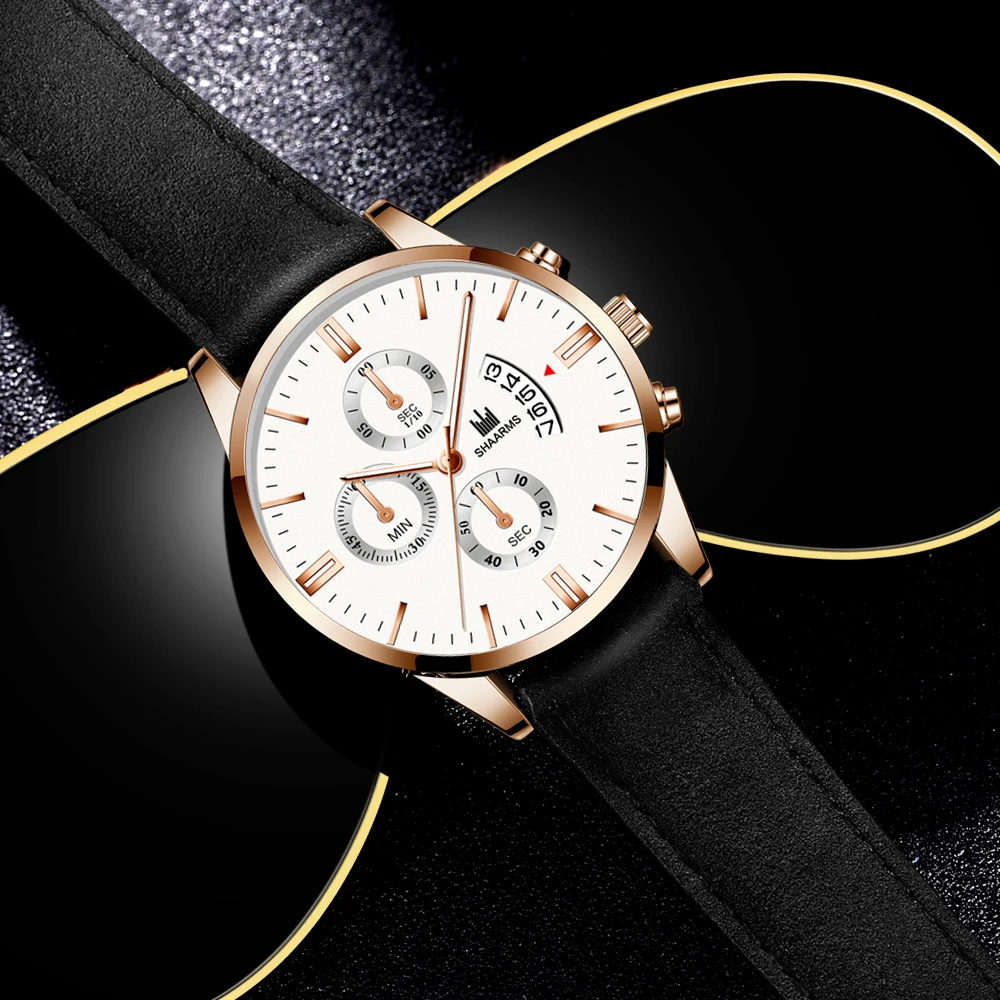 Relogio Masculino watch moda za moške športne iz nerjavečega jekla okvir usnjeni trak watch quartz business watch Reloj Hombre 2020