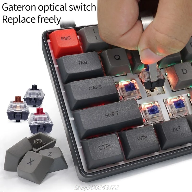 RGB LED Osvetljen Žično Mehansko Tipkovnico,Prenosni Kompaktni Nepremočljiva Mini Gaming Tipkovnica 61 PBT Keycaps Gateron Switcs Jy21 20