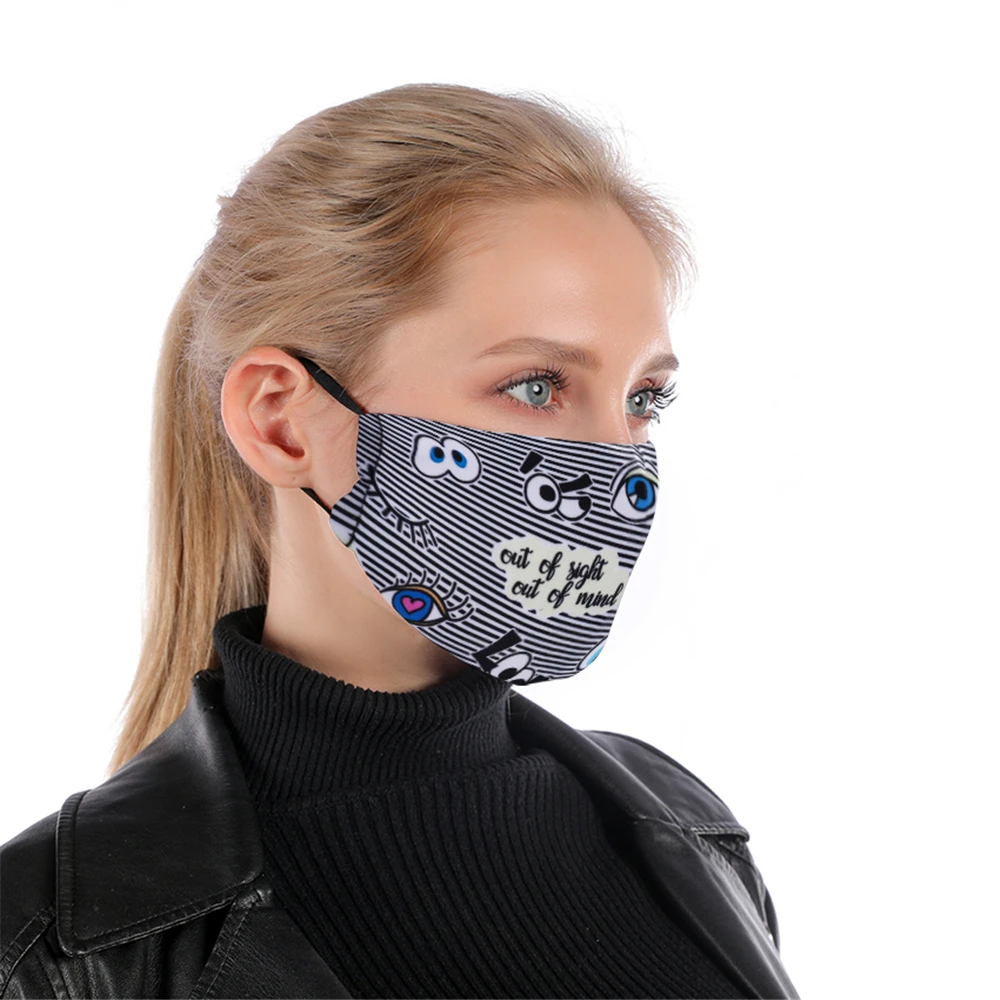 Risanka Oči Prilagodljivih Trakov Elegantna Zaščitna Večkratno uporabo Usta Masko Za obraz Maska S Filtrom PM2.5 Proti Prahu Stroj Masko