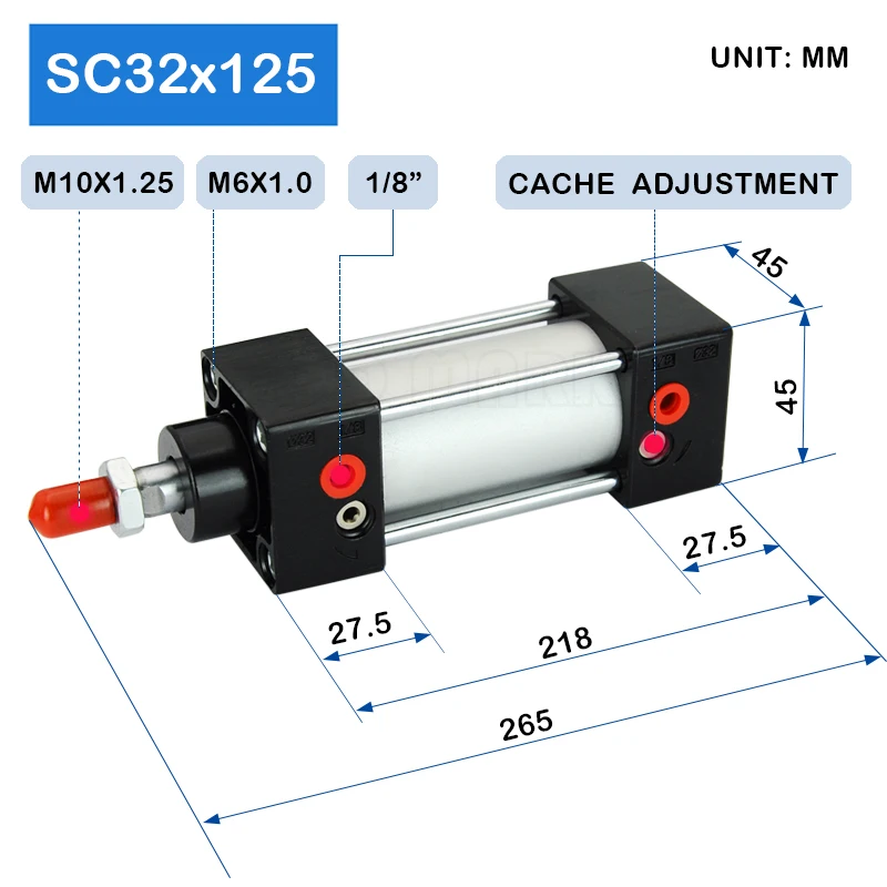 SC32X150 32mm Premerom 150 mm Hoda Vpenjanje Dvojno, ki Deluje Pnevmatsko Cena Pogona Zračne Batne Črpalke Proizvajalca Majhen Valj