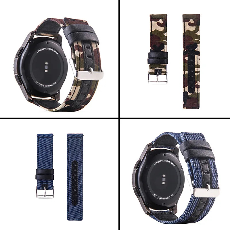 Tkanine, Usnje, usnjeni Trak za Samsung Aktivna 2 3 Galaxy Watch S3 S2 42/46mm 41/45mm Band Zapestnica Prestavi Šport 20 mm 22 mm Pasu Manžeta