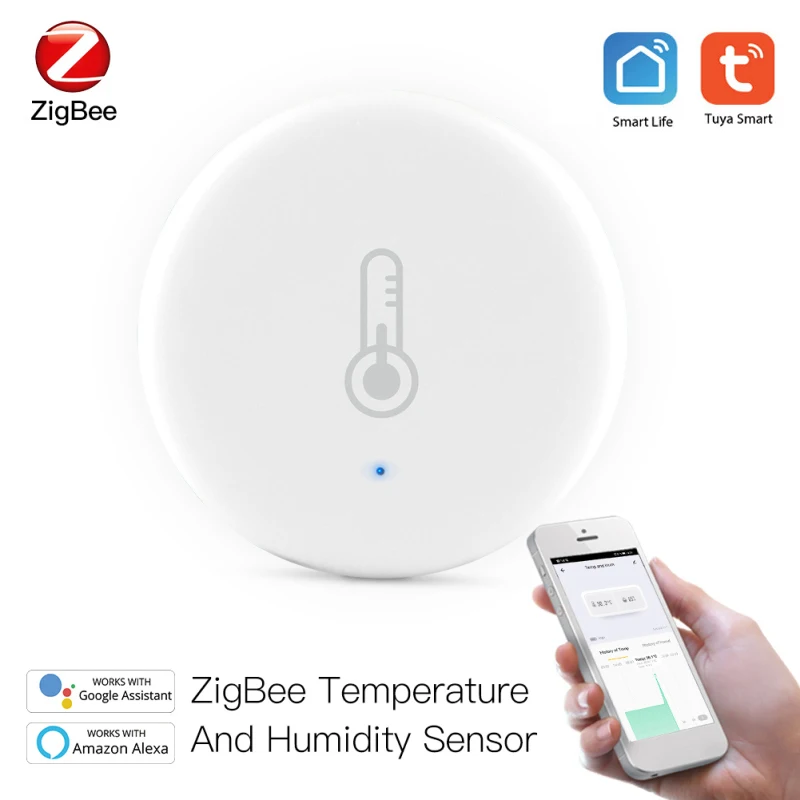 Tuya Pametnega Doma WiFi Temperature In Vlažnosti Tipalo Z LED Zaslon Varnostni Alarm Detektor Deluje Z Alexa Google Zigbee Hub