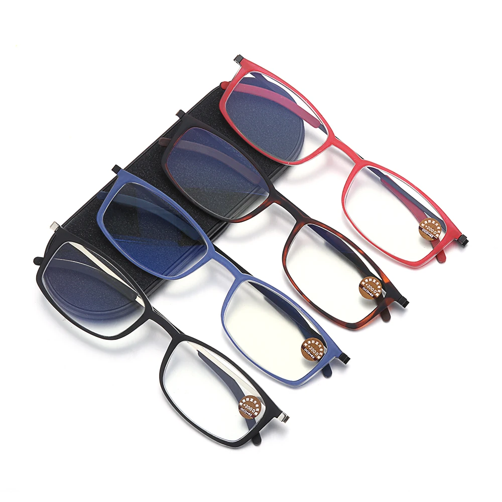 Unisex Ultra-tanek Obravnavi Očala Ultralahkih Presbyopic Očala Prenosni Anti-modra Svetloba Daljnovidnost Bralec Očala +1.5~+2.5