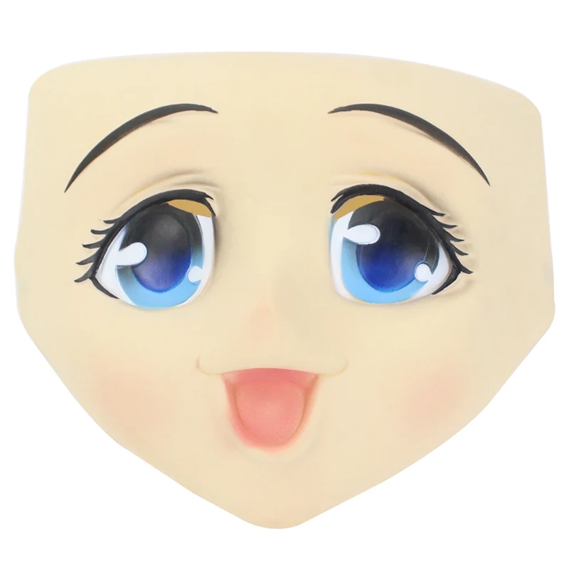 Velike Oči Dekle Poln Obraz Maska iz Lateksa Pol Glave Kigurumi Masko risanka Cosplay Japonski Anime Vlogo Lolita Masko Crossdress Lutka