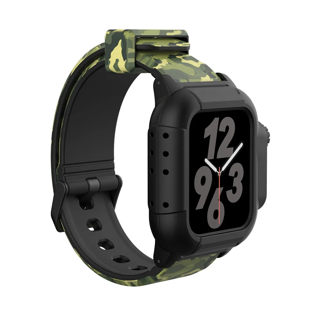 Za Apple Watch Band 44 mm 40 mm 42mm Vodotesno Ohišje+Silikonski Trak Prikrivanje Šport Zapestnica Okvir za iWatch Serije SE/6/5/4/3
