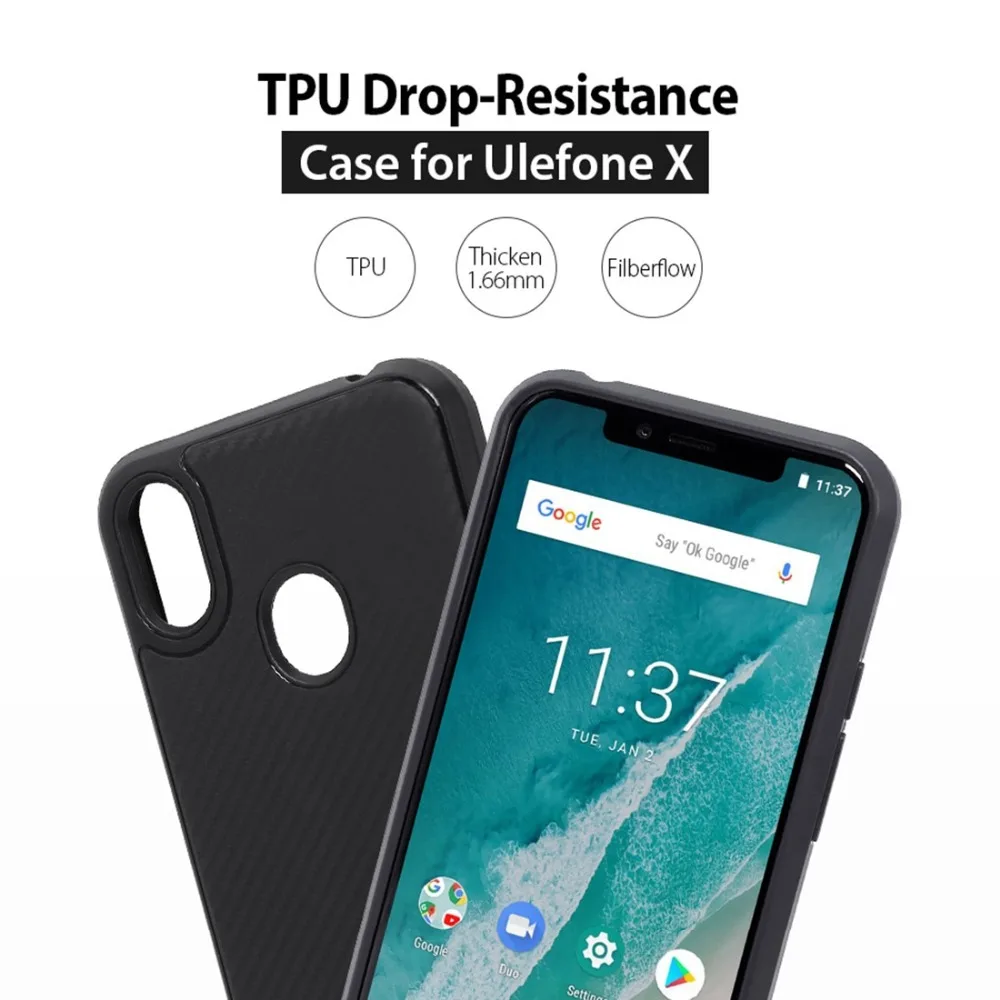 Za Ulefone X Krpo Teksturo TPU Primeru Telefon Kritje Lupini za Ulefone Moč 5 5S Črne Barve Silikonski Fundas Kuponi za Ulefone S1