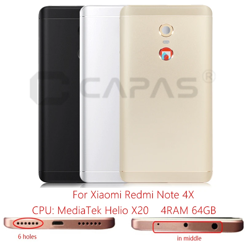 Za Xiaomi Redmi Opomba 4X 4GB 64GB Metal Nazaj Pokrovček Baterije Redmi Opomba 4X Mediatek Zadnja Vrata Stanovanja Primeru Nadomestne Dele
