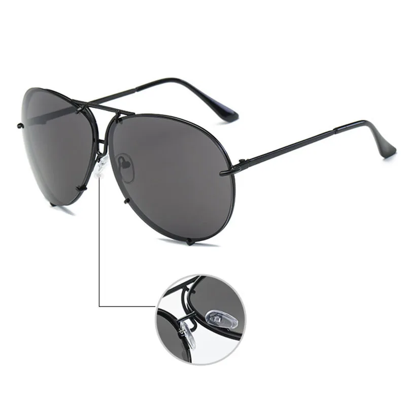 Črna Pilotni sončna Očala ženske Moški, Srebro Ogledalo prevelik Kovinski luksuzne blagovne znamke sončna Očala ženski velik Gradient Odtenki Očala UV400