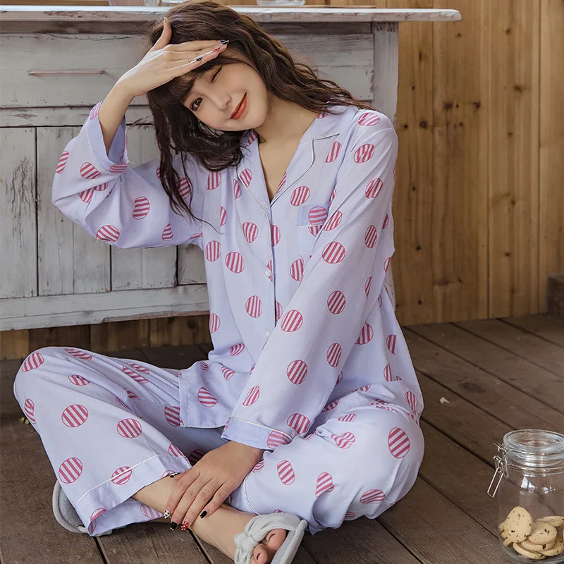 Ženske Pižame Sleepwear Nastavite Jeseni, Pozimi Homewear Obleke Cvet Tiskanja Pižame z Dolgimi Rokavi 2Pieces Cvetlični Domov Storitev Obleke
