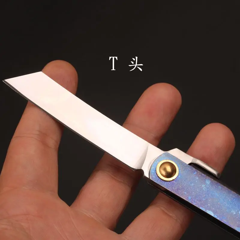 Žep Folding Nož Prostem EOS ročno orodje nož 14C28N rezilo+Titana ročaj